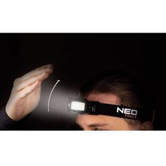 NEO TOOLS Φακός κεφαλής με αισθητήρα κίνησης επαναφορτιζόμενος 180Lumens (99-069)