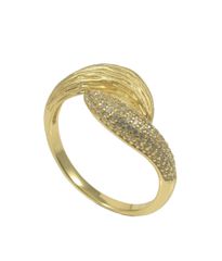 Δαχτυλίδι Ασήμι 925 Επιχρυσωμένο με Σκάλισμα & Λευκά Ζιρκόν 4035