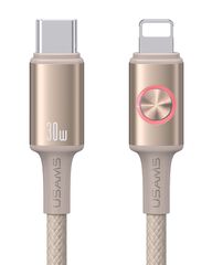 USAMS καλώδιο Lightning σε USB-C SJ753, 30W, 480Mbps, 1.2m, μπεζ