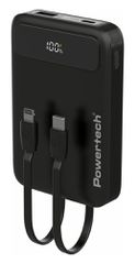 POWERTECH power bank με καλώδια και οθόνη PT-1417 10000mAh, 22.5W, μαύρο