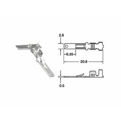 Male Terminal 110 Ml Series ?0,85Mm²/1,25Mm² - 50Pcs