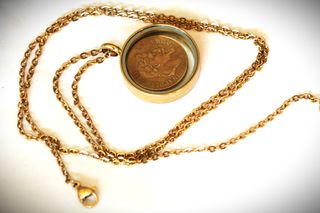 Κρεμαστό μενταγιόν κολιέ Ναπολέων  φράνγκα Γαλλίας Λίρα επίχρυση 24Κ αλυσίδα-thumb-8