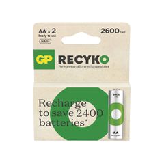GP ΕΠΑΝΑΦΟΡΤΙΖΟΜΕΝΕΣ ΜΠΑΤΑΡΙΕΣ AA/R6 2600mAh Ni-Mh RECYKO READY TO USE 1.2V 2/BLISTER