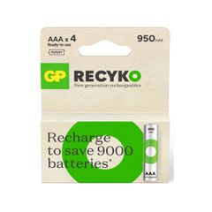 GP ΕΠΑΝΑΦΟΡΤΙΖΟΜΕΝΕΣ ΜΠΑΤΑΡΙΕΣ AAA/R03 950mAh Ni-Mh RECYKO READY TO USE 1.2V 4/BLISTER