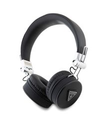 Guess Grained Triangle Logo Classic Round Shape Bluetooth ENC Headphones Black - GUBH70PGTSPSK