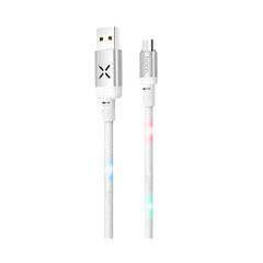 Καλώδιο σύνδεσης Hoco U63 Spirit USB σε Micro-USB 2.4A και Φωτεινές Ενδείξεις με Ηχητικό Αισθητήρα Λευκό 1.2m