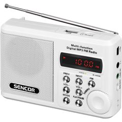 Φορητό Ραδιόφωνο FM/MW/SW με USB, Micro SD, MP3 3,5mm 2W Sencor SRD 215 W Λευκό