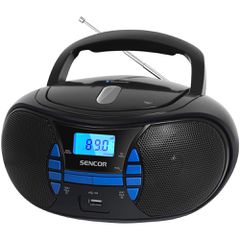 ΡαδιοCD Boombox Sencor SPT 2700BK 3W με Bluetooth v5.0 CD USB 3.5mm και LCD Οθόνη Μαύρο