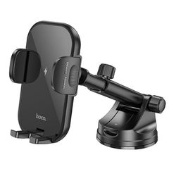 Βάση Στήριξης Αυτοκινήτου Hoco HW5 Journey Μαύρο με Wireless Fast Charger έως 15W και Επεκτεινόμενο Βραχίονα Μαύρη 4.5"-7"