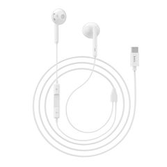 Hands Free Hoco L10 Earphones Stereo USB-C Συμβατά με Συσκευές USB-C Xiaomi Huawei Oppo Google Pixel Άσπρο 1.2μ