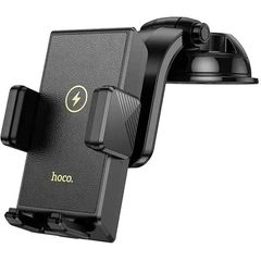 Βάση Στήριξης Αυτοκινήτου Hoco HW22 Precious με Wireless Fast Charger έως 15W USB Μαύρη 4.5"-7"