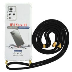 Θήκη Ancus Crossbody για Xiaomi Note 11 Διάφανη με Κορδόνι Μαύρο