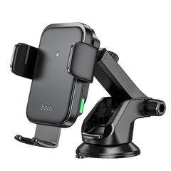 Βάση Στήριξης Αυτοκινήτου Hoco HW11 Jenny με Wireless Fast Charger έως 15W και Επεκτεινόμενο Βραχίονα Μαύρη 4.5"-7.0"