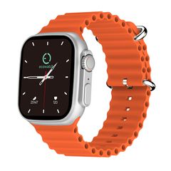 Smartwatch Maxcom Ecowatch 2 1.95” 230mAh IP67 με Δυνατότητα Κλήσεων με Ασημί και Πορτοκαλί Λουράκια