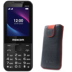 Maxcom Strong MM248 (Dual Sim) 2.4" 4G και Δώρο Θήκη Protect Ancus Δέρμα Μαύρη με Κόκκινη Ραφή