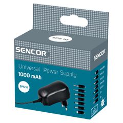 Universal Φορτιστής Sencor SPS 10 1000mAh με Αποσπόμενα Βύσματα MicroUSB, 5.5 x 1.5, 5.5 x 2.5, 3.5 x 1.35, 5.0 x 2.1, 2.5mm, 3.5mm