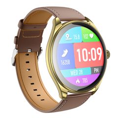 Smartwatch Hoco Y22 IP67 AMOLED Οθόνη 1.43" 200mAh με Δυνατότητα Κλήσεων Χρυσό Σαμπανιζέ