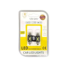 EJC Λάμπες Αυτοκινήτου Canbus LED 2016-T10 36mm 2τμχ ψυχρό φως
