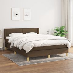 Κρεβάτι Boxspring με Στρώμα Σκούρο Καφέ 140x200 εκ Υφασμάτινο 3130116