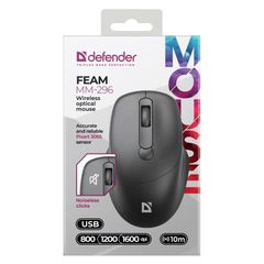 MOUSE DEFENDER FEAM MM-296 RF SILENT BLACK-thumb-1