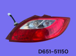 MAZDA 2 DE 2008-2014 ΜΕΤΑΧΕΙΡΙΣΜΕΝΑ ΑΝΤΑΛΛΑΚΤΙΚΑ ( φανάρι πίσω δεξί συνοδηγού πλευρά με κωδικό D651-51150 )