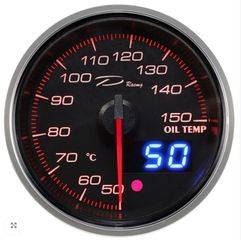 Θερμοκρασία Λαδιού 60mm με REMOTE CONTROLLER με WARNING / PEAK – LED