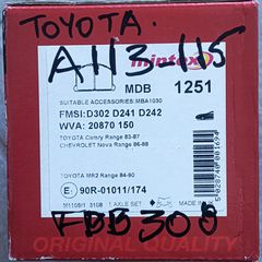 Τακάκια MINTEX MDB1251 (FDB 308) για Toyota CARINA CELICA-COROLLA E10-E8-E9-AE86-MR2-PASEO-STARLET-EP80-81-82-90