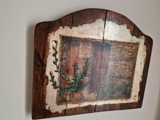 Ξύλινος πίνακας 50Χ60cm (τεχνητή παλαίωση).