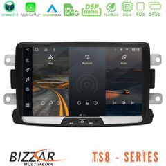 Bizzar Dacia/Renault 2012-> 8Core Android14 4+64GB Navigation Multimedia Tablet 7″ Με Carplay & Android Auto (OEM Style)