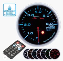 Πίεση Βενζίνης 52mm με REMOTE CONTROLLER με WARNING / PEAK