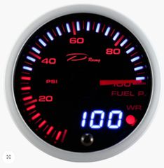 Πίεση Βενζίνης 60mm LED με WARNING/Διπλός Φωτισμός