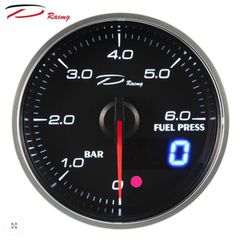 Πίεση Βενζίνης 60mm με REMOTE CONTROLLER με WARNING / PEAK – LED
