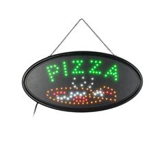 Φωτιστικό Ταμπέλα LED Οβάλ Σήμανσης PIZZA 3W με Πρίζα AC 230V - Μ48 x Π1.8 x Υ24.5cm