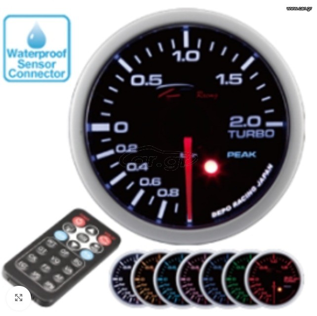 Μπαρόμετρο 60mm με REMOTE CONTROLLER με WARNING / PEAK