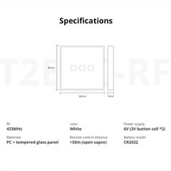 SONOFF T2EU3C-RF - 433MHz Wireless Smart Wall Touch Button Switch 3 Way - RF Series-thumb-29