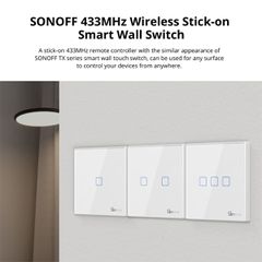 SONOFF T2EU3C-RF - 433MHz Wireless Smart Wall Touch Button Switch 3 Way - RF Series-thumb-2