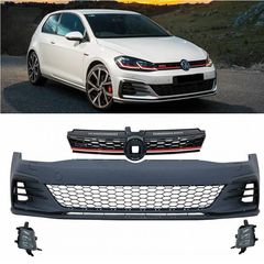 Μπροστινός Προφυλακτήρας Για VW Golf VII (7) 13-17 Upgrade to GTI 7.5 Look 17-19 Σετ Με Μάσκα & Led Προβολείς  eautoshop gr