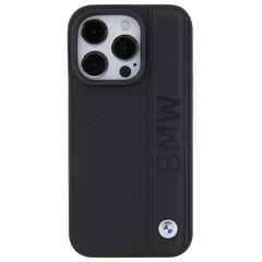 BMW Leather Textured & Stripe iPhone 15 Pro Max Case - Black-thumb-2