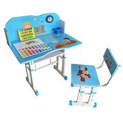 ΣΕΤ ΠΑΙΔΙΚΟ ΓΡΑΦΕΙΟ + ΚΑΡΕΚΛΑ ΓΙΑ ΗΛΙΚΙΕΣ ΑΠΟ 2-8 ΕΤΩΝ ΓΕΡΗ ΚΑΤΑΣΚΕΥΗ ΜΕΤΑΛΛΙΚΑ ΠΟΔΙΑ ΚΑΙ MDF ΞΥΛΟ ΣΕ ΜΠΛΕ