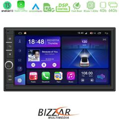 Bizzar 2DIN Deck 8core Android13 4+64GB Navigation Multimedia Deckless 7" Με Carplay/AndroidAuto