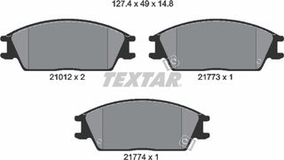Textar Σετ τακάκια, Δισκόφρενα - 2101202