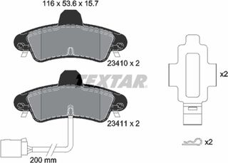 Textar Σετ τακάκια, Δισκόφρενα - 2341008
