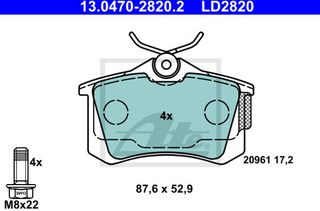 Ate Σετ τακάκια, Δισκόφρενα - 13.0470-2820.2