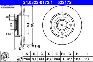 522172 - ΔΙΣΚΟΠΛΑΚΑ FIEST V, FOCUS, FUSI 522172 24032201721 1148202 1320585 1323620 1373771 1522230 1808479 3555344 3573537 4077455 98AB1125BE 98AG1125EB 98AX1125B1F 98AX1125BF