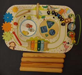 ELC Τραπέζι Δραστηριοτήτων, Wooden Activity Train Table-thumb-1