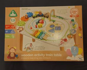 ELC Τραπέζι Δραστηριοτήτων, Wooden Activity Train Table-thumb-2