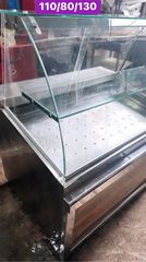 Μεταχειρισμένη επιδαπέδια βιτρίνα, ψυχόμενη με γυάλινο μεσοράφιο‼️