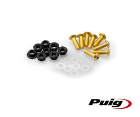 Βίδες Παρμπρίζ PUIG 0956G Κίτρινες Ανοδιωμ. με Παξιμάδια UNIVERSAL