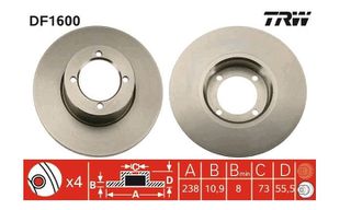 ΔΙΣΚΟΠΛΚΕΣ ΕΜΠΡΟΣ OPEL CORSA B - ASTRA F - KADETT TRW