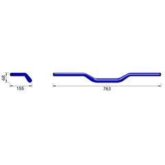 Highsider Pro X-Bar Aluminum Handlebar Superbike X01, 1 1/8 Inch, Black Bead Blasted